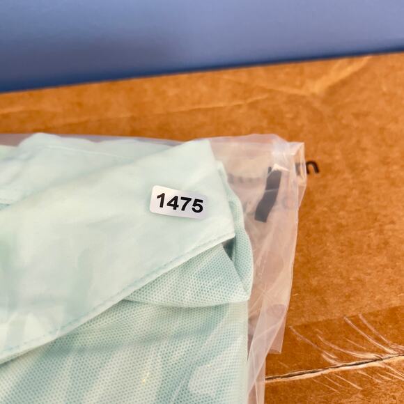 Calvin Klein Polo Shirt Men XXL All Cotton Mint Green Pockets Button Down Collar - Picture 11 of 11